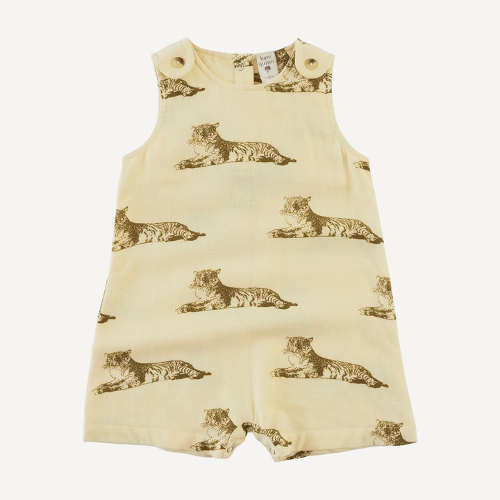 vintage button tab shortie | classic tiger | organic cotton gauze