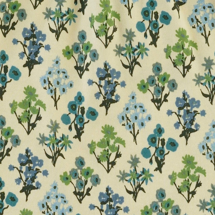 single layer blanket | blue floral bouquet | organic cotton interlock