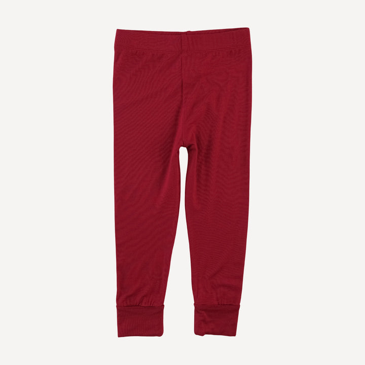 cuffed legging | red dahlia | bamboo