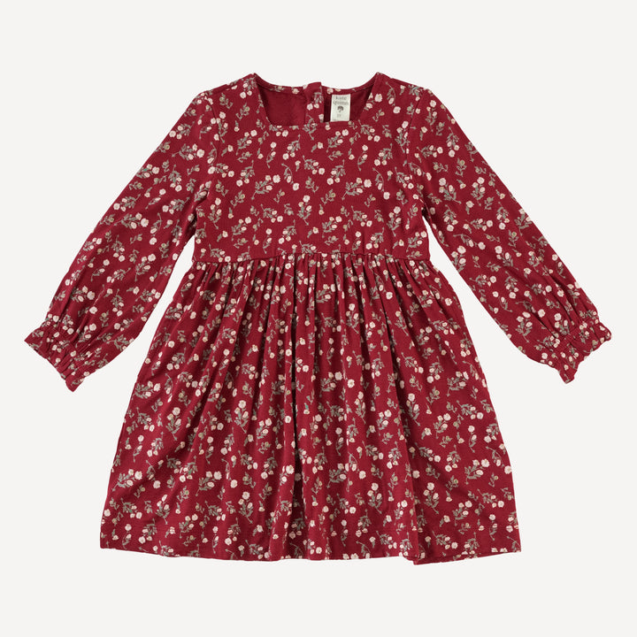 long sleeve square neck dress + cuffed legging set | garden tiny chamomile | bamboo