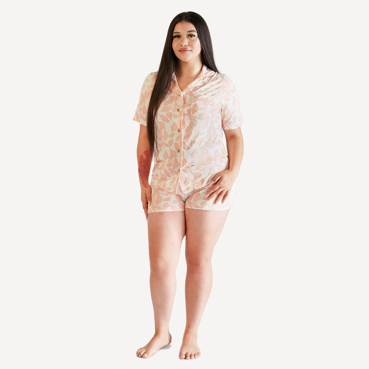 womens short sleeve pj set | villa woods leaf | modal