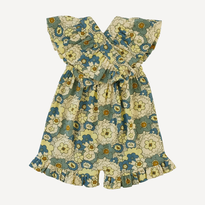 ruffle strap shortie | 60s floral | organic cotton interlock