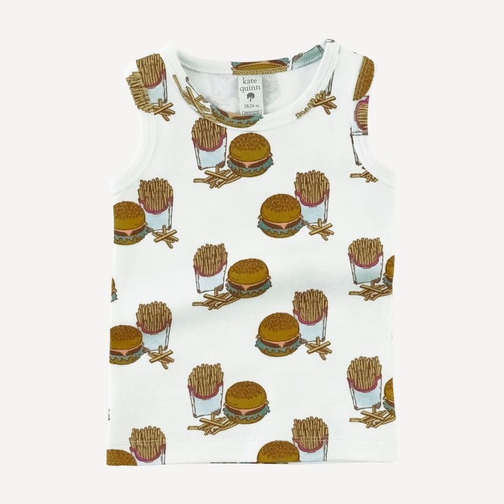 tank shortie pj set | burger & fries | organic cotton interlock