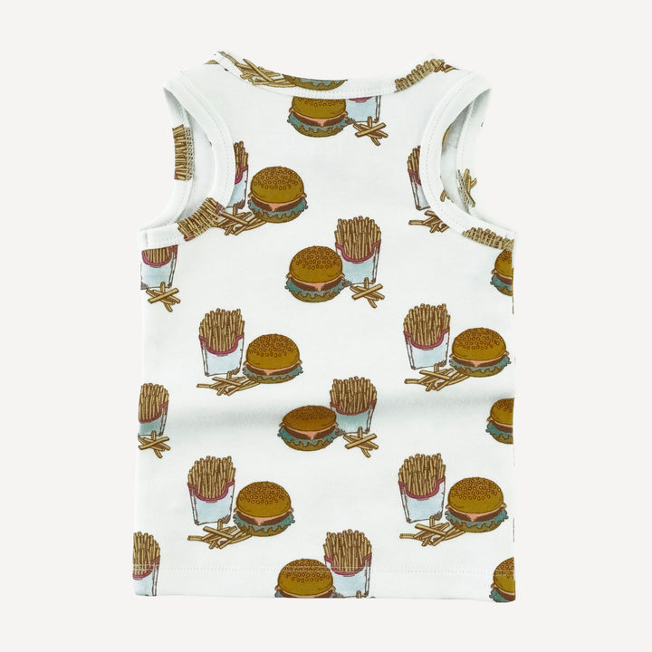 tank shortie pj set | burger & fries | organic cotton interlock