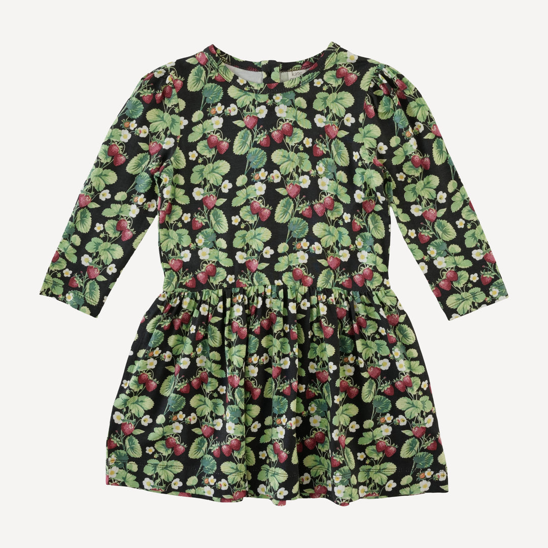 long puff sleeve drop waist dress | strawberry vine