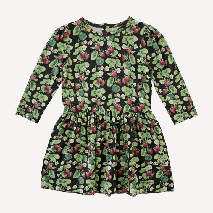 long puff sleeve drop waist dress | strawberry vine | bamboo