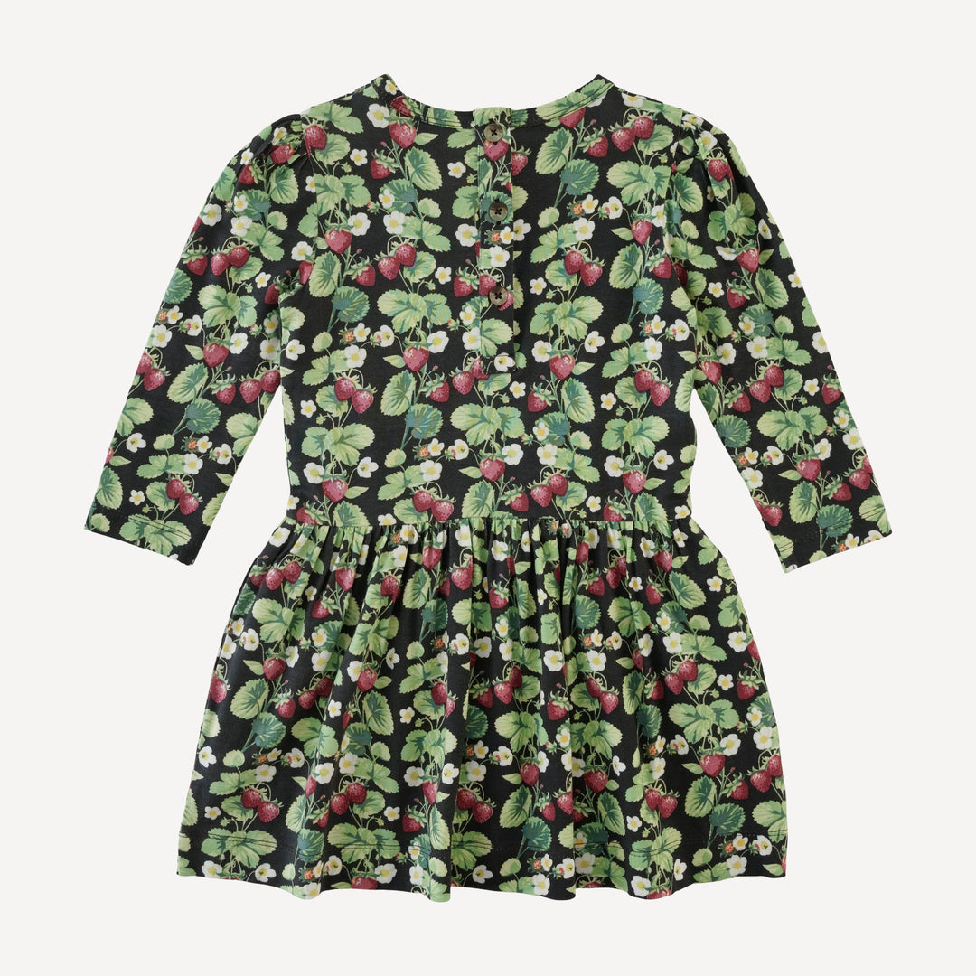 long puff sleeve drop waist dress | strawberry vine | bamboo