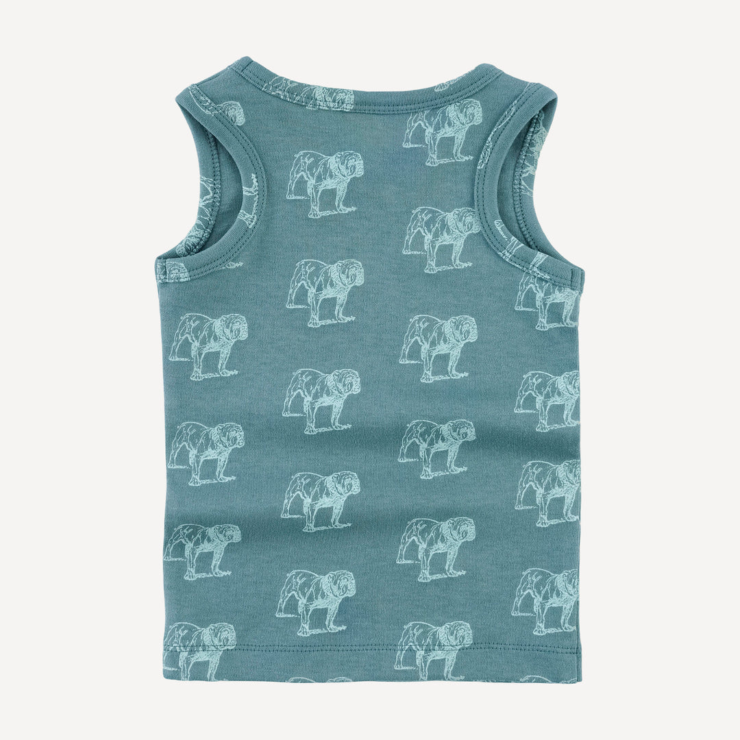 tank shortie pj set | blue bulldog | organic cotton interlock