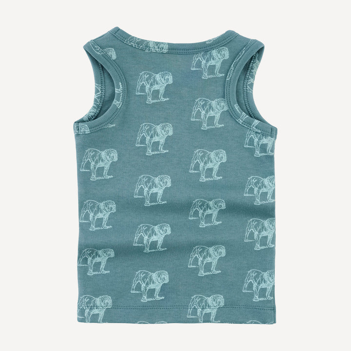 tank shortie pj set | blue bulldog | organic cotton interlock