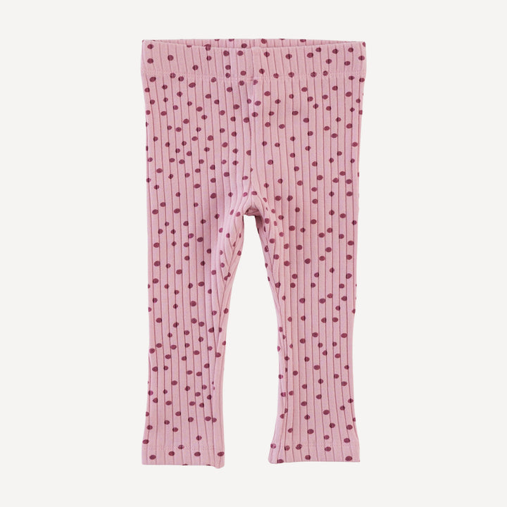 classic skinny legging | mauve dot | organic cotton wide rib