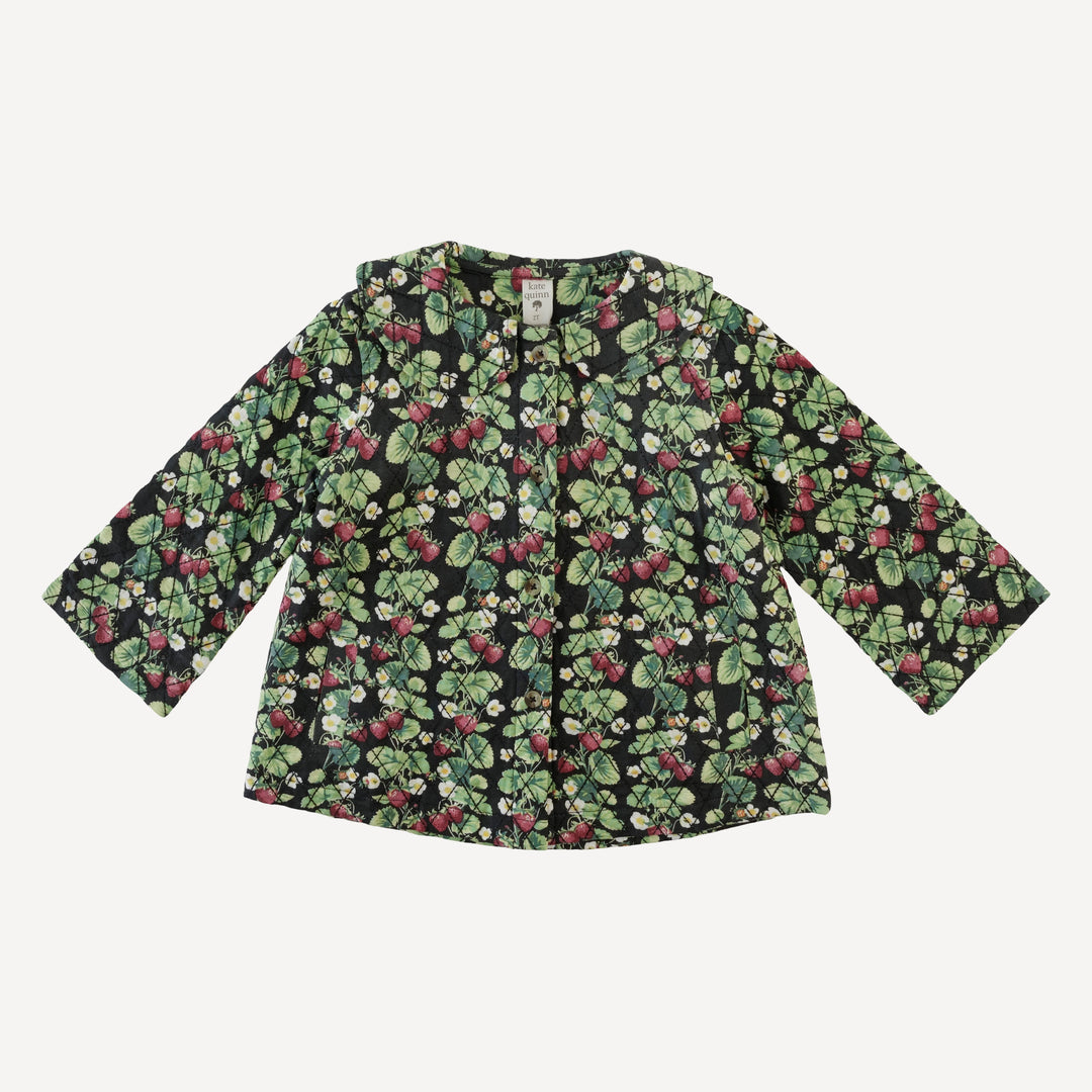 quilted peter pan swing jacket | strawberry vine | bamboo