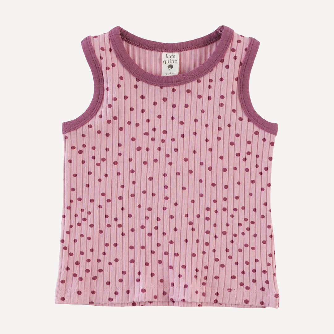two tone racerback tank | mauve dot | organic cotton wide rib