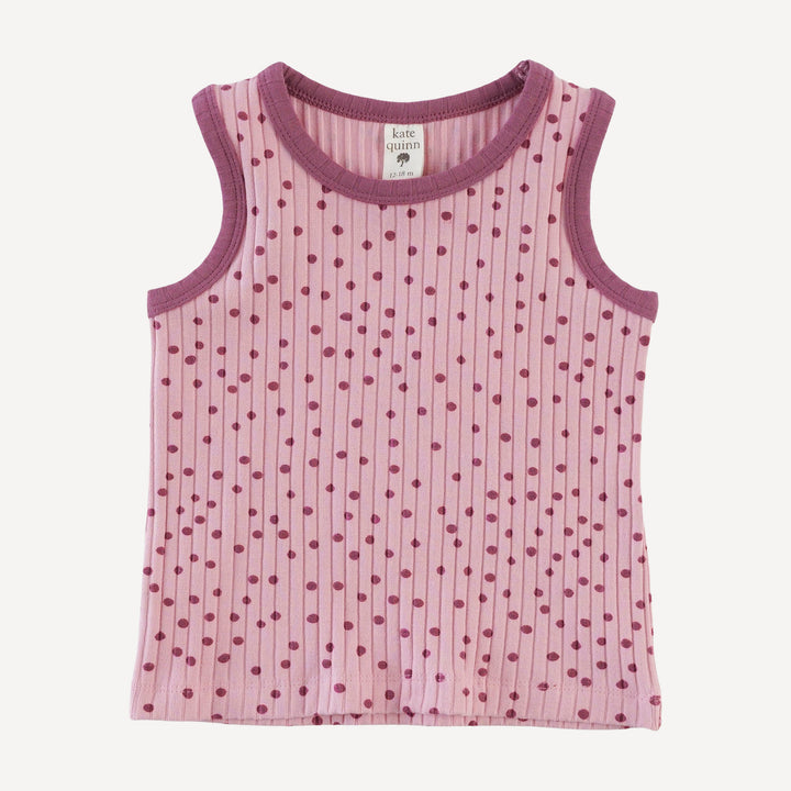 two tone racerback tank | mauve dot | organic cotton wide rib