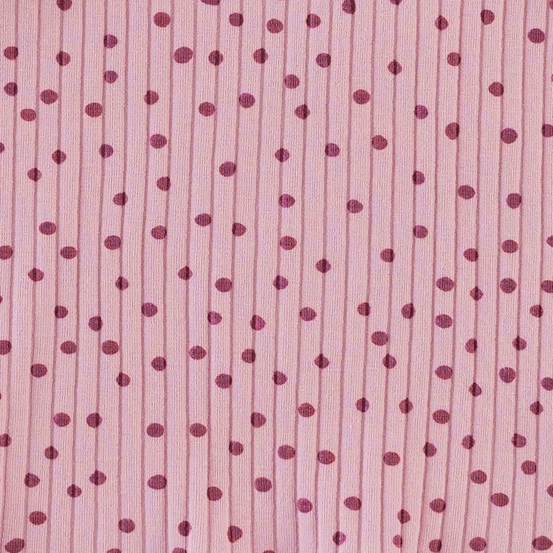 ruffle square neck tank | mauve dot | organic cotton wide rib