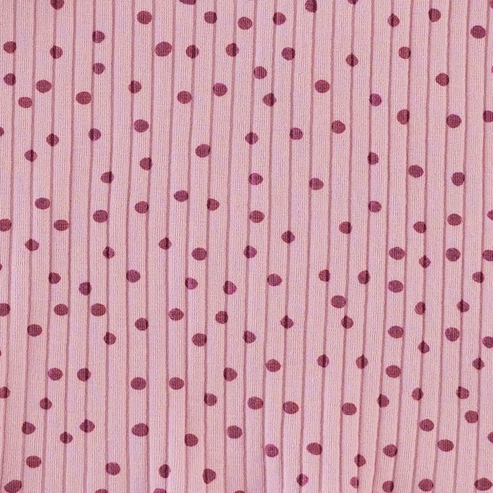 ruffle square neck tank | mauve dot | organic cotton wide rib