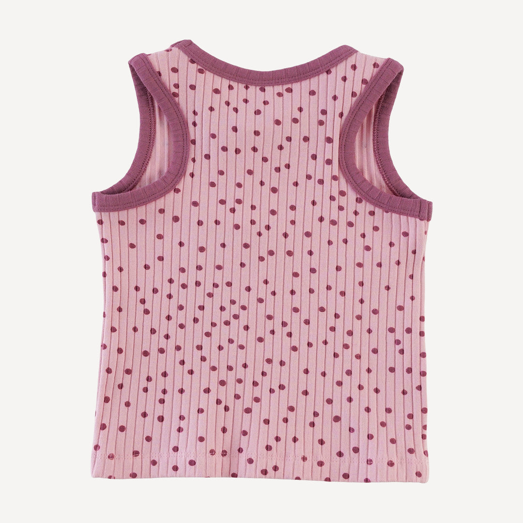 two tone racerback tank | mauve dot | organic cotton wide rib