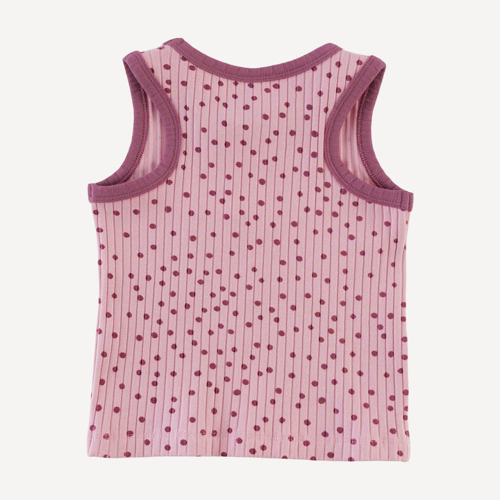 two tone racerback tank | mauve dot | organic cotton wide rib