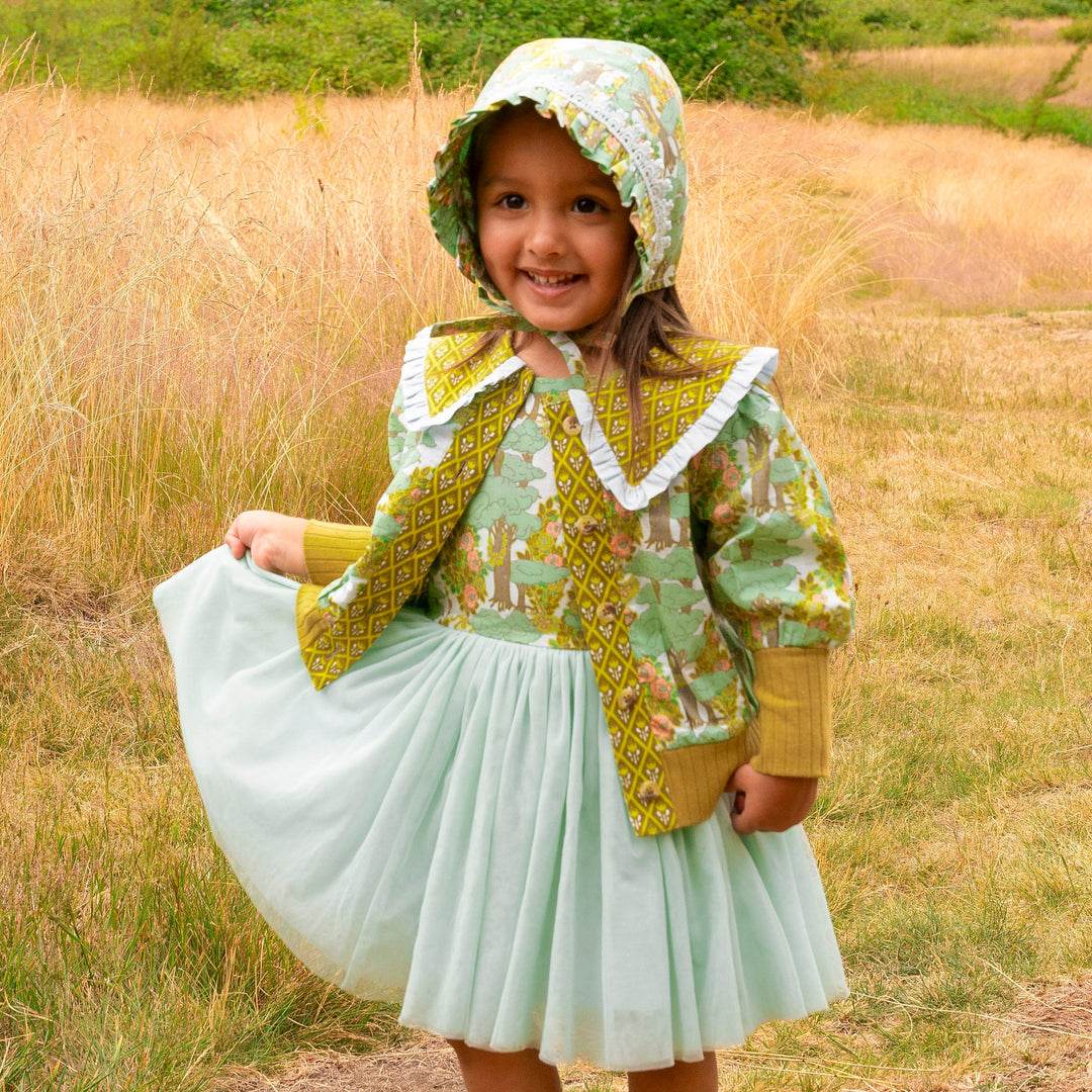 ruffle collar jacket | goldilocks morning woods | organic cotton woven