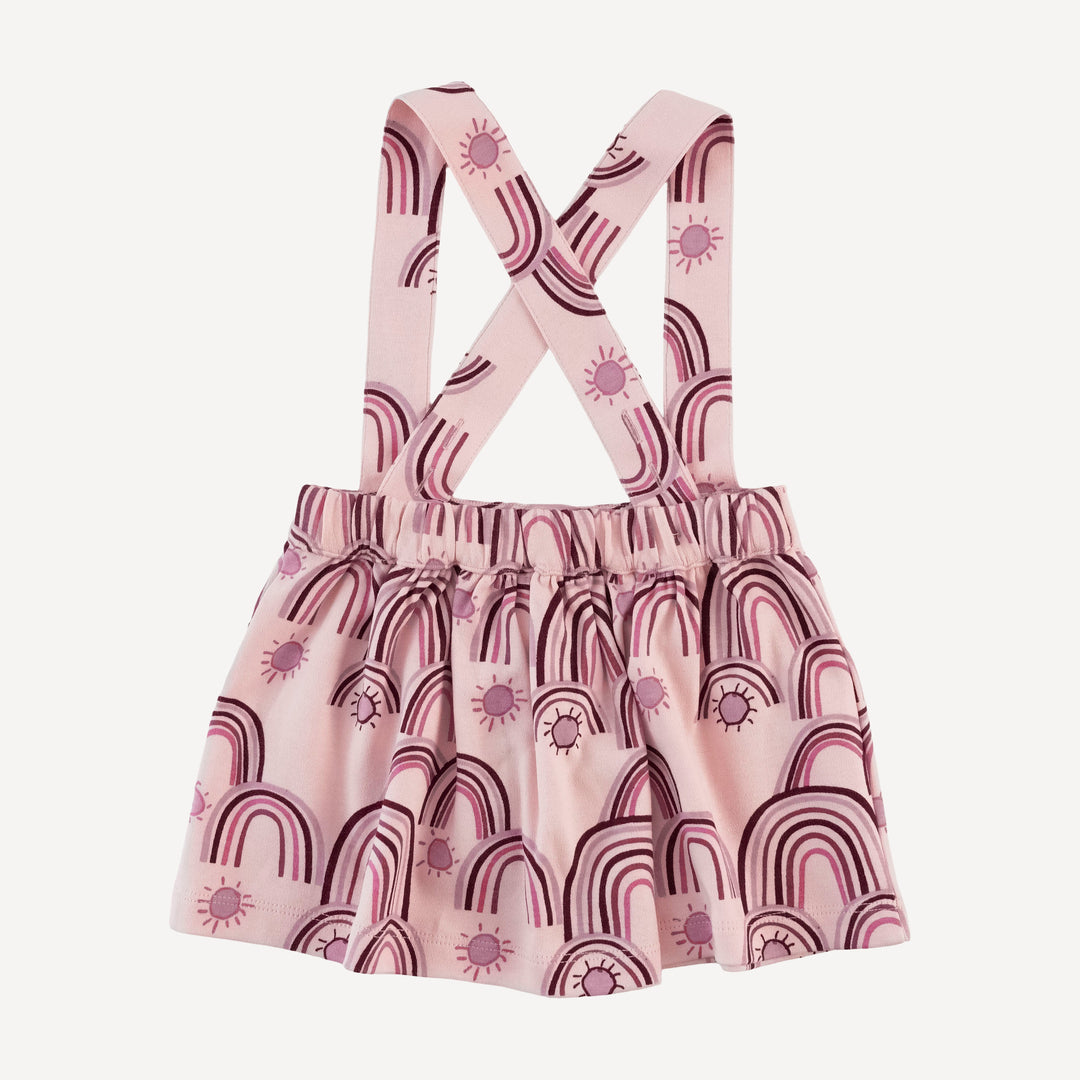 suspender skirt | mauve rainbow | organic cotton interlock