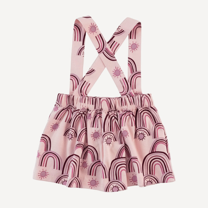suspender skirt | mauve rainbow | organic cotton interlock