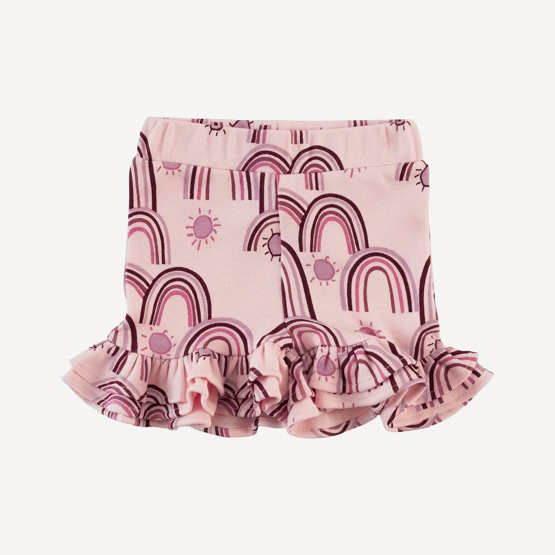 bo peep short | mauve rainbow | organic cotton interlock