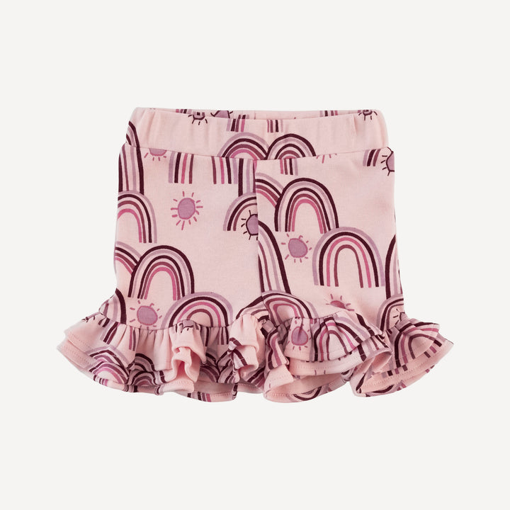 bo peep short | mauve rainbow | organic cotton interlock