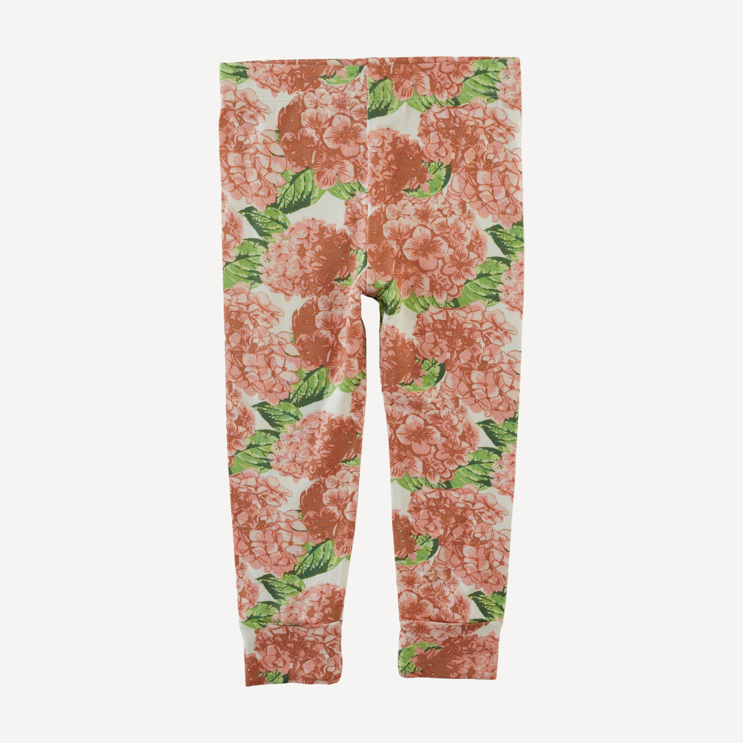 cuffed legging | peach hydrangea | bamboo