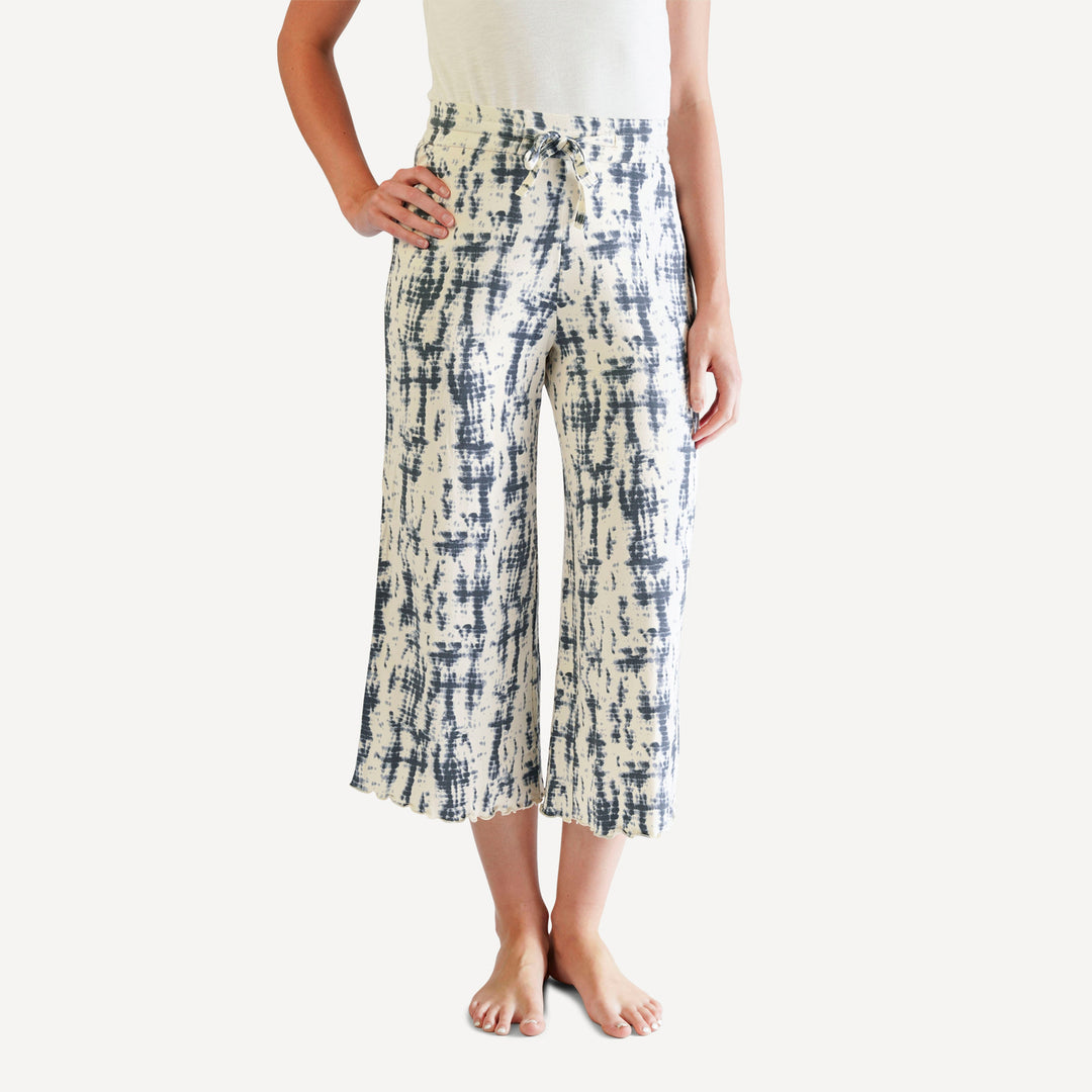 womens cropped pj pant | slate blue shibori | modal