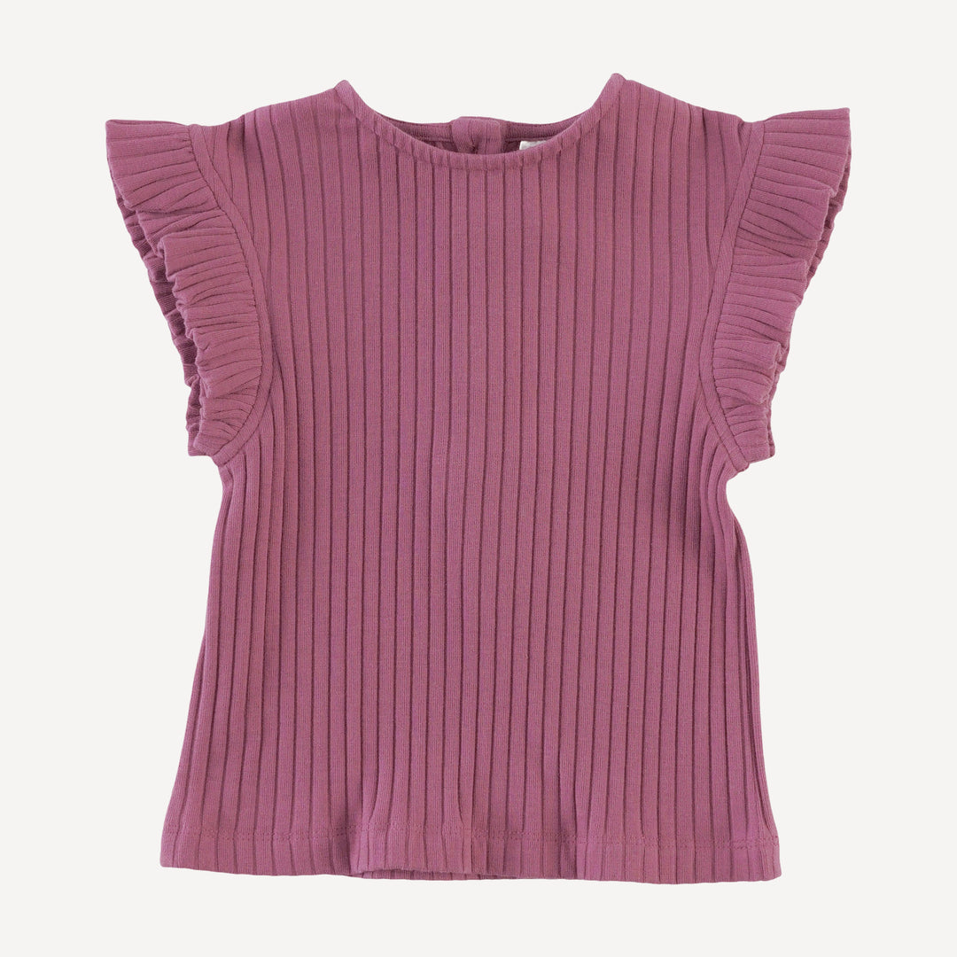 retro flutter tee | fuchsia | organic cotton wide rib