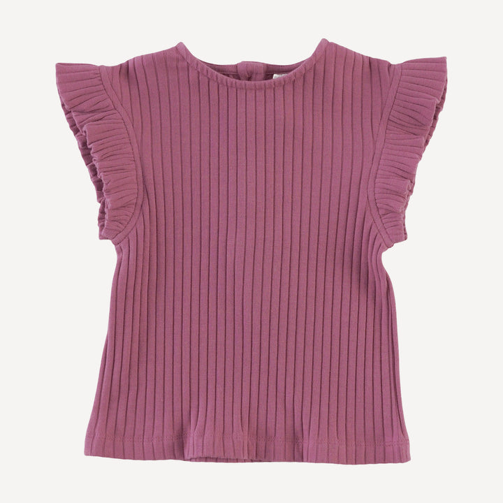 retro flutter tee | fuchsia | organic cotton wide rib