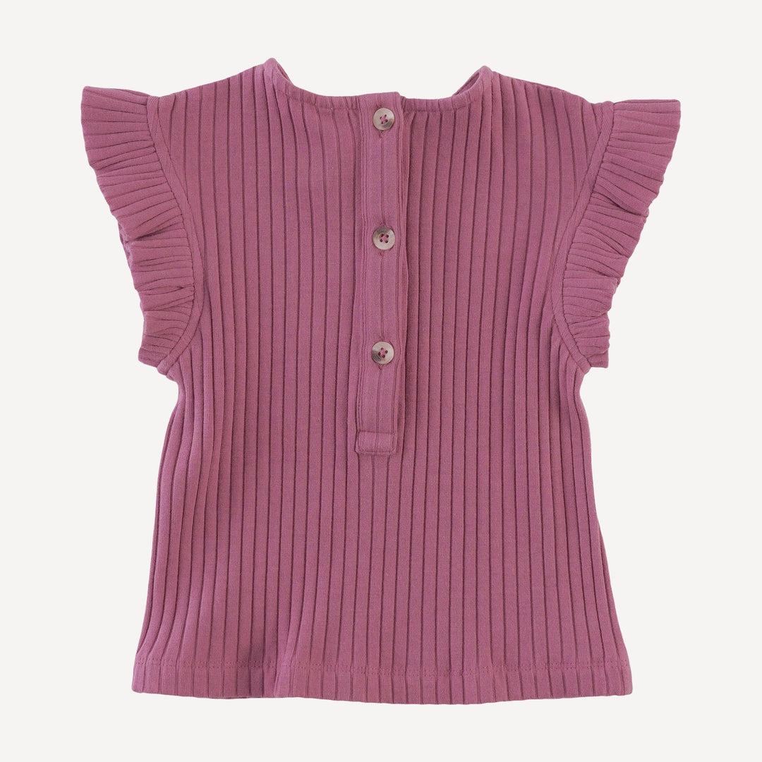 retro flutter tee | fuchsia | organic cotton wide rib