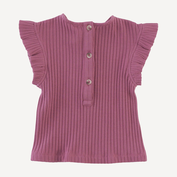 retro flutter tee | fuchsia | organic cotton wide rib
