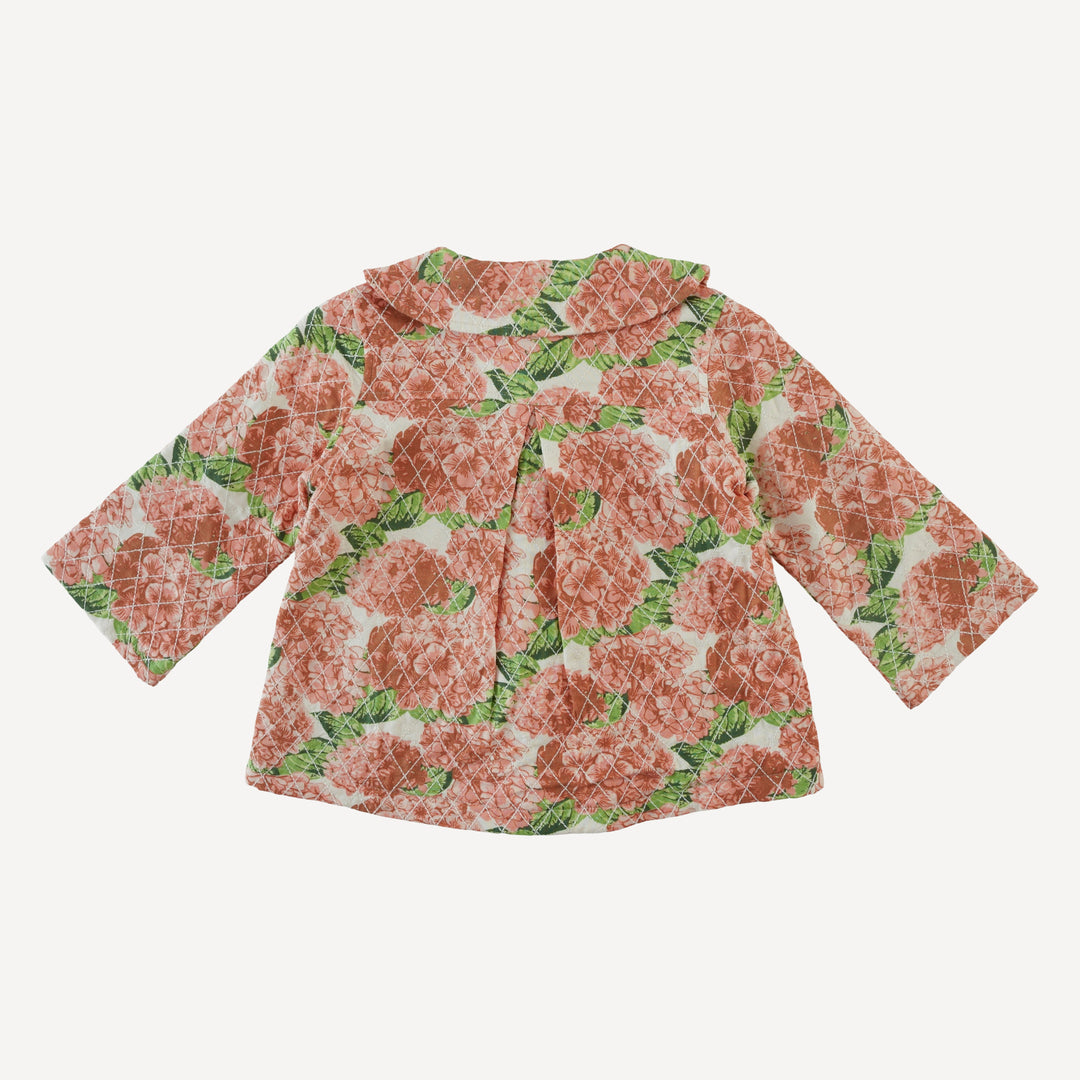 quilted peter pan swing jacket | peach hydrangea | bamboo
