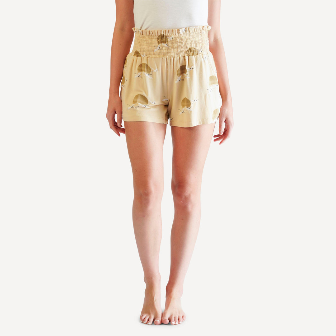 womens smocked waist short | crane | modal