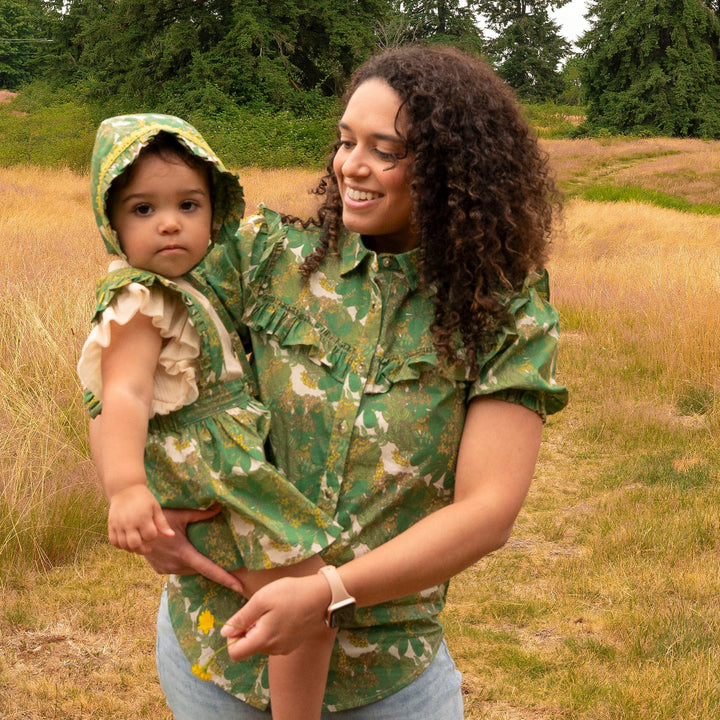womens goldilocks shirt | endive goldilocks floral | organic cotton woven