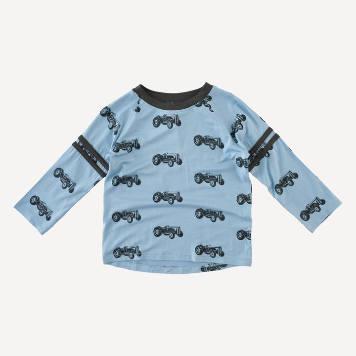 long sleeve football tee | tractor | bamboo