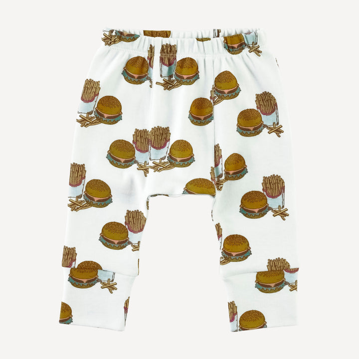 classic panda pant | burger & fries | organic cotton interlock
