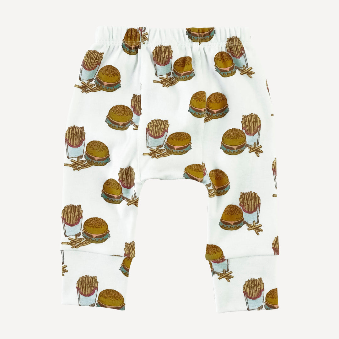 classic panda pant | burger & fries | organic cotton interlock