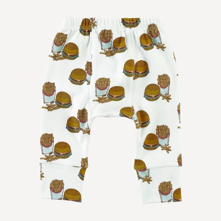 classic panda pant | burger & fries | organic cotton interlock