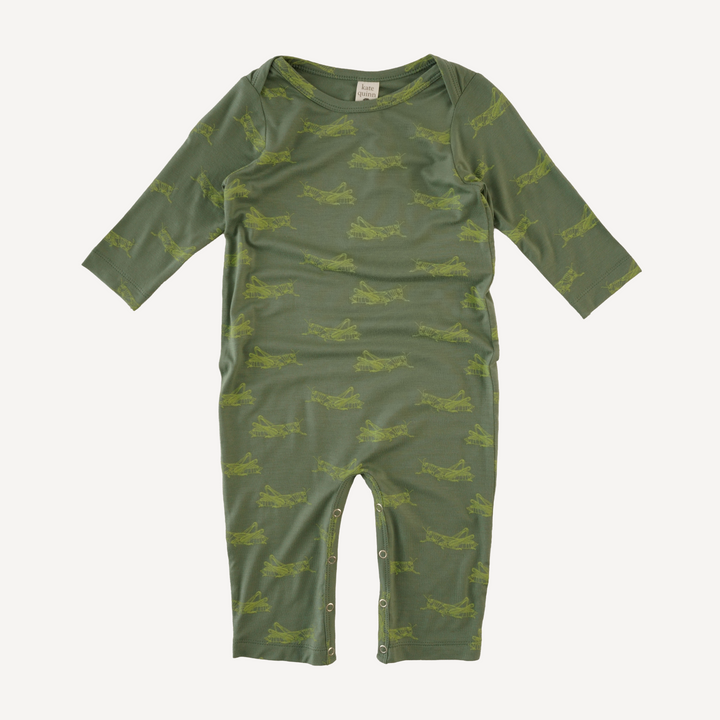 long sleeve lap neck jumpsuit | grasshopper | bamboo
