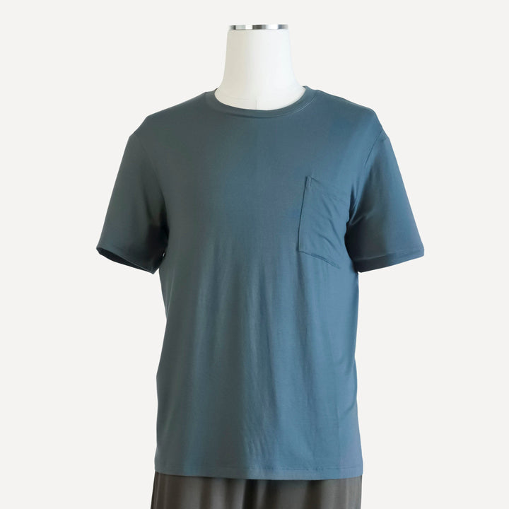 mens short sleeve pocket tee | slate blue | modal