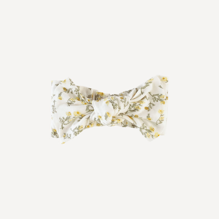 elastic bow headband | lemon tiny chamomile | lenzing modal