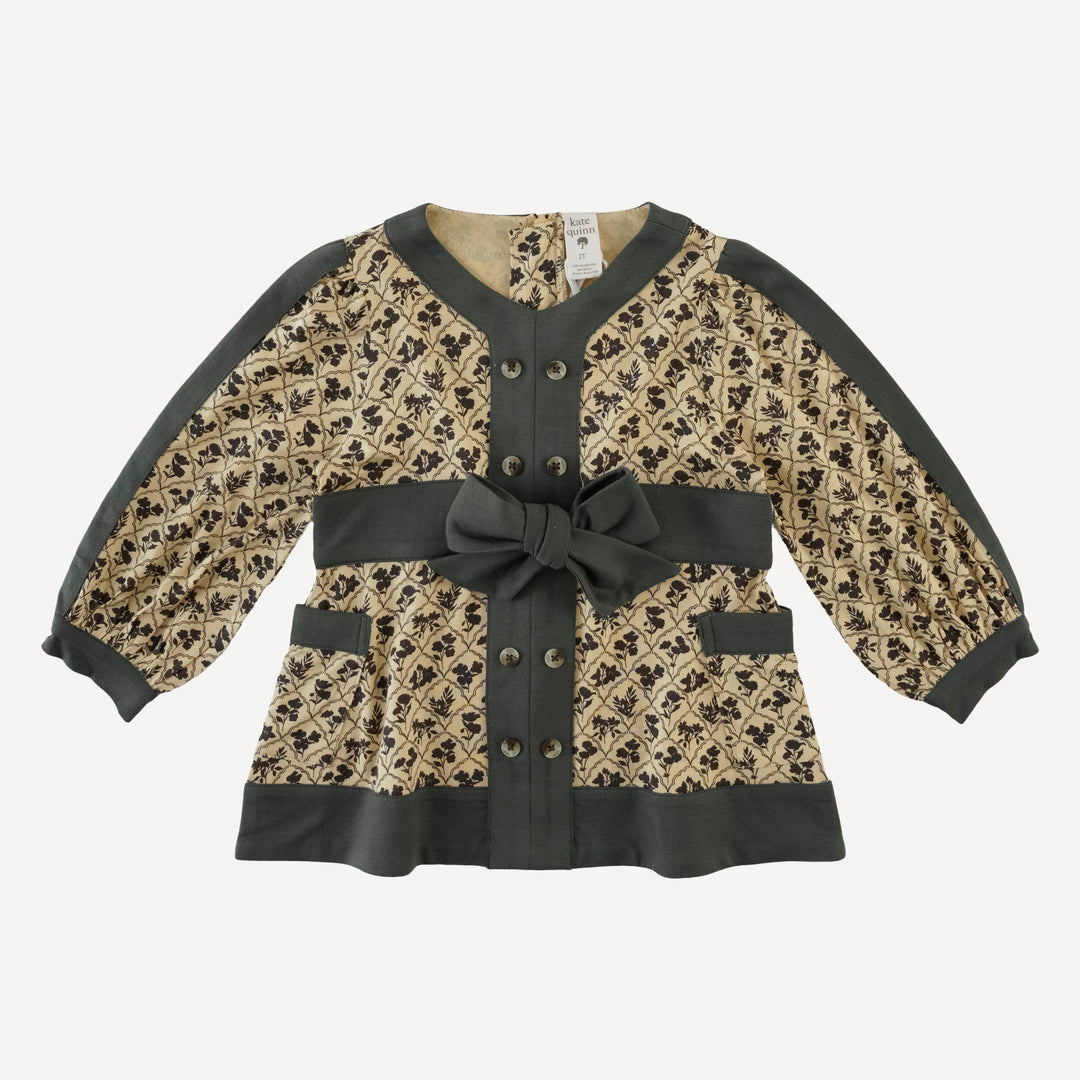 long sleeve peasant top | trellis floral | bamboo