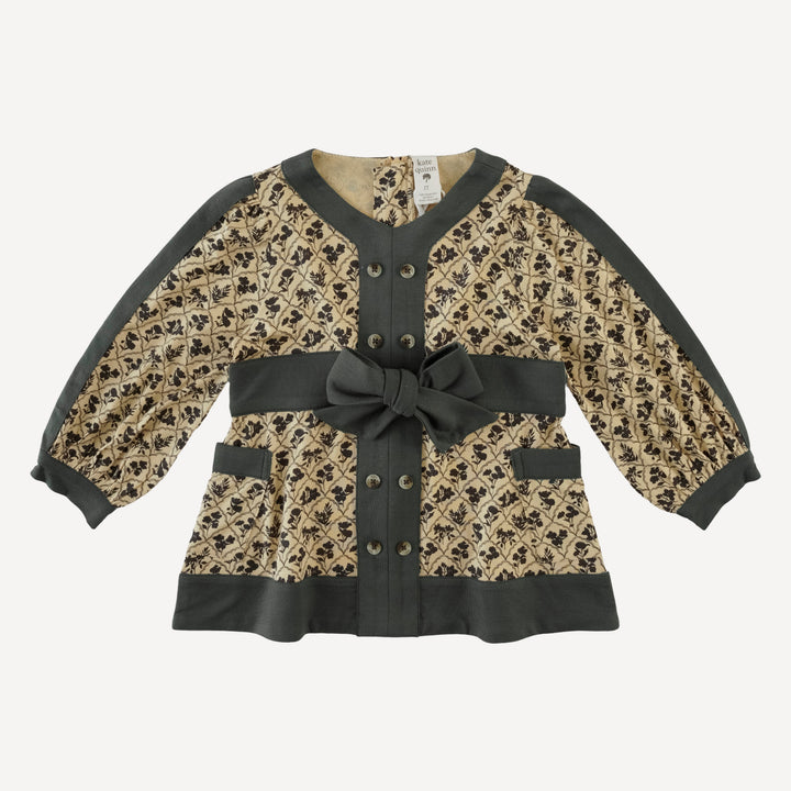 long sleeve peasant top | trellis floral | bamboo