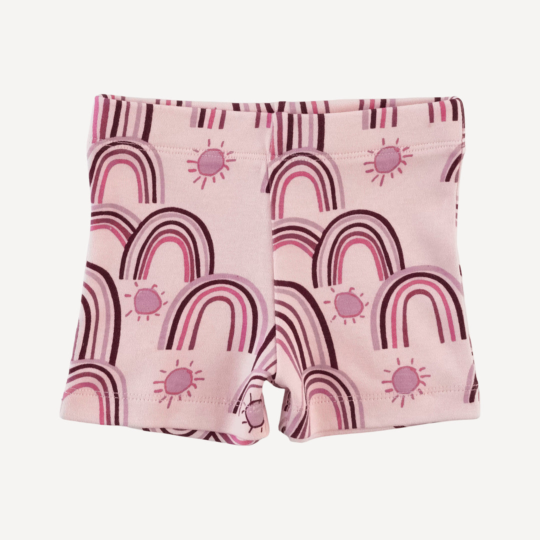 spaghetti tie ballerina top + short set | mauve modern feather | organic cotton interlock