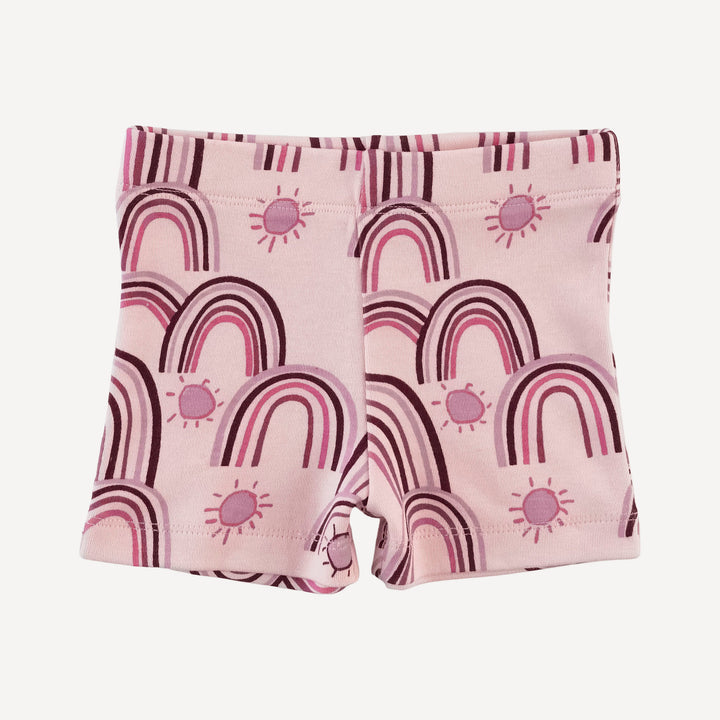 spaghetti tie ballerina top + short set | mauve modern feather | organic cotton interlock