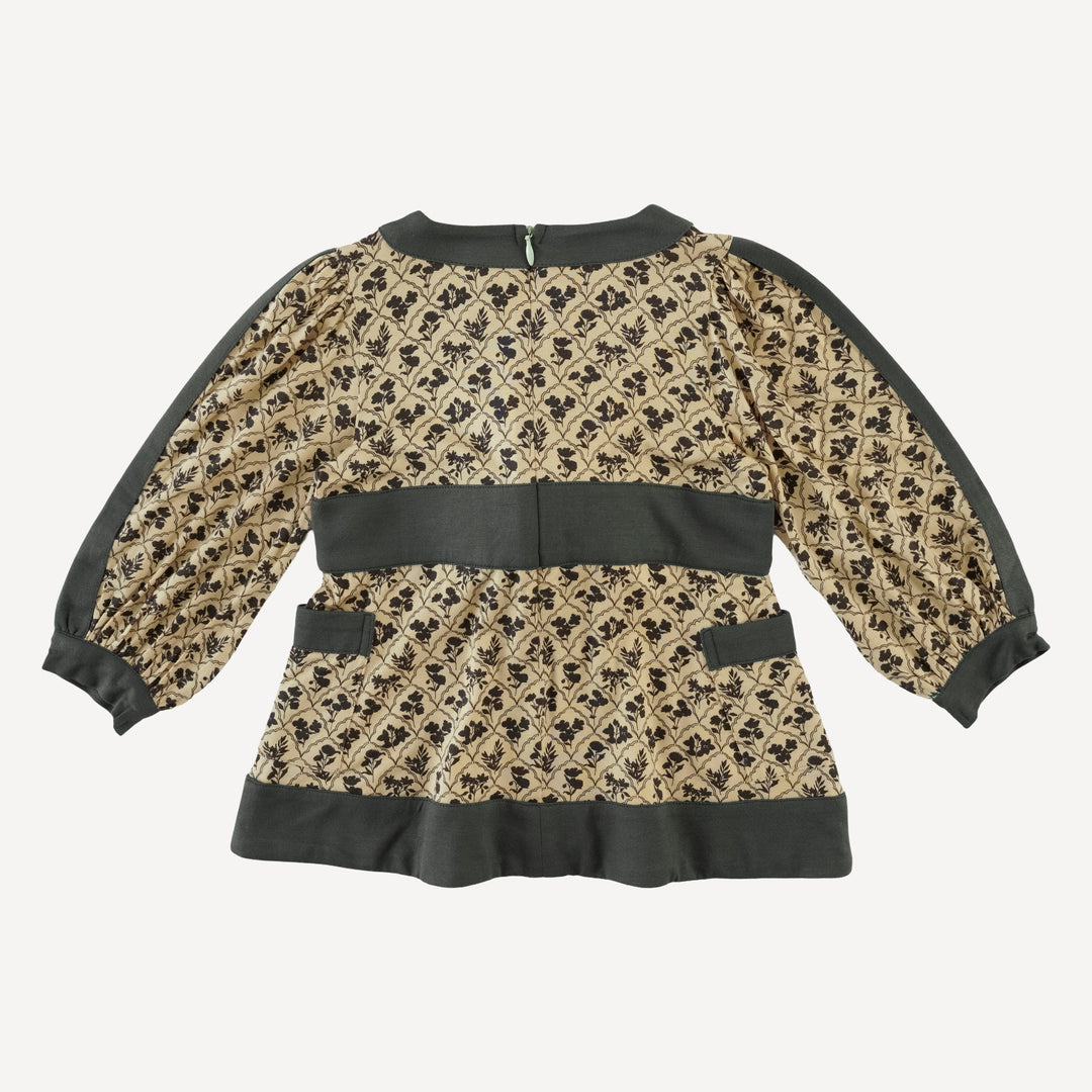 long sleeve peasant top | trellis floral | bamboo