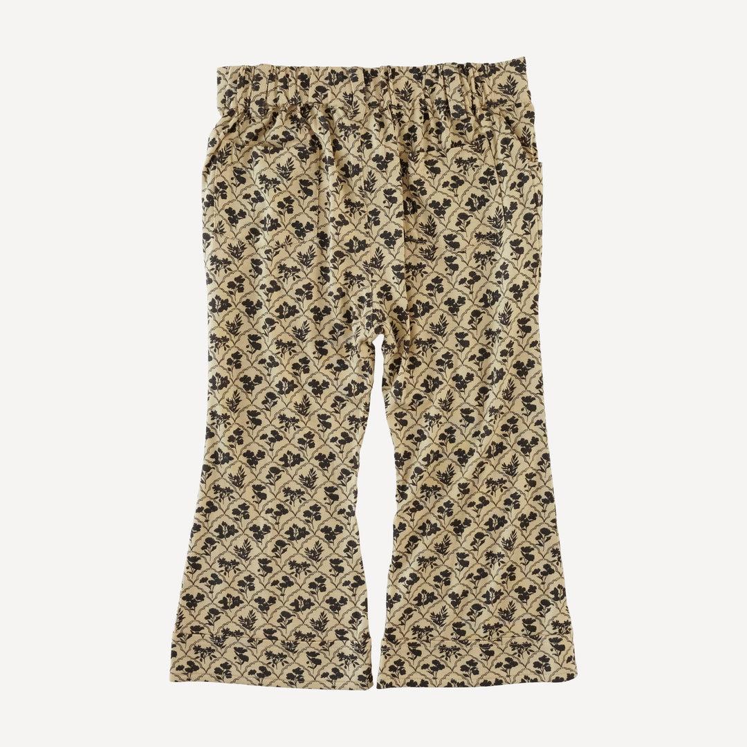 flare pintuck pant | trellis floral | bamboo