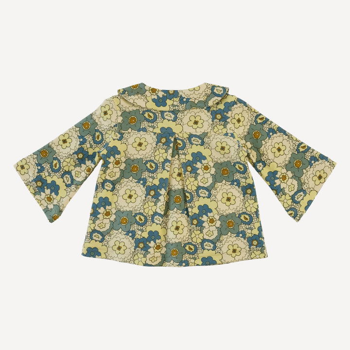 bell sleeve peter pan a-line jacket | 60s floral | organic cotton interlock