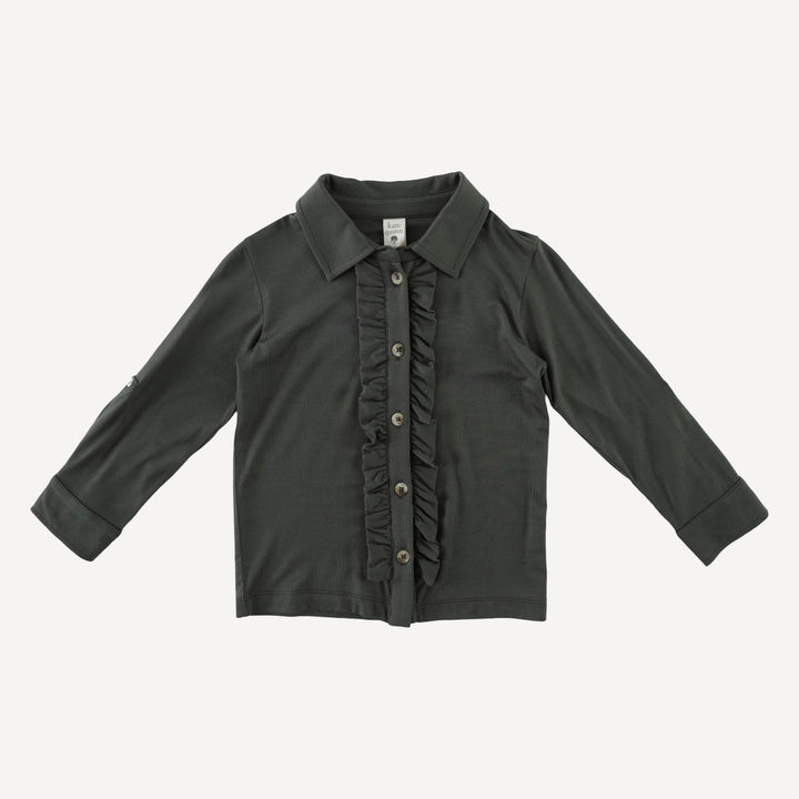 long sleeve rolled tuxedo shirt | beluga | bamboo